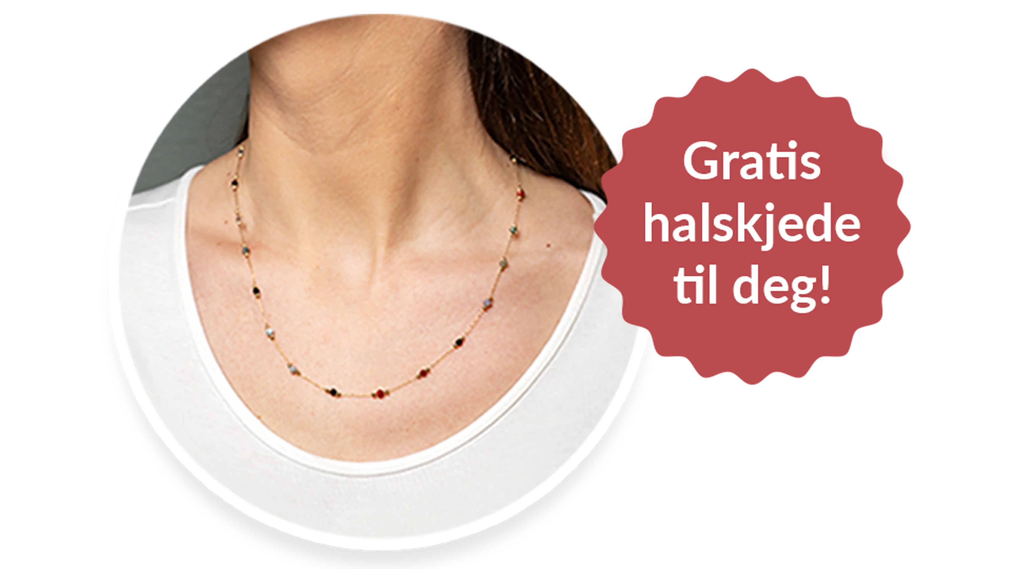 Foto av halskjede med fargede steiner