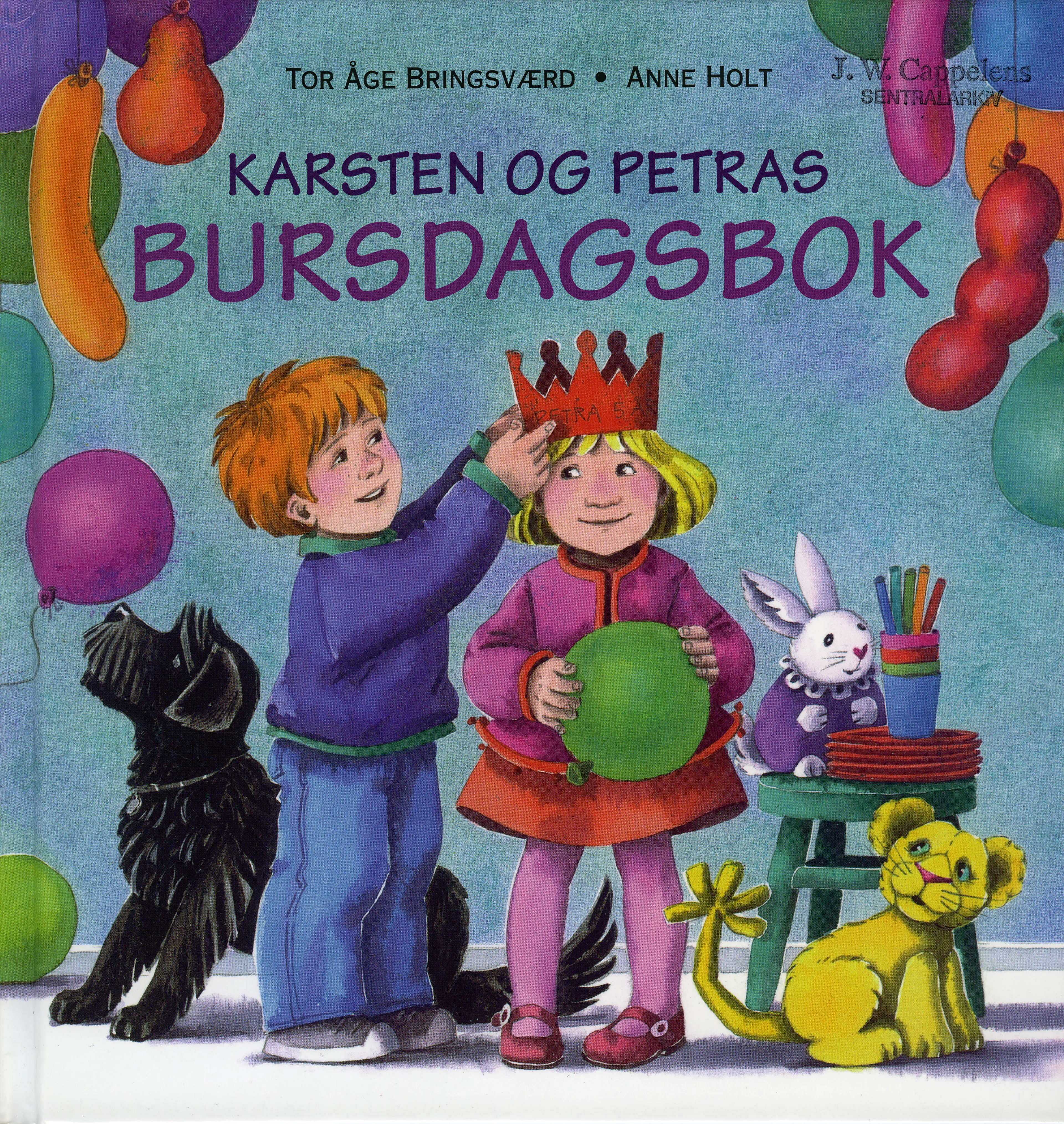 Omslag Karsten og Petras bursdagsbok av Tor Åge Bringsværd (Innbundet)