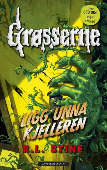 Omslag Grøsserne – Ligg unna kjelleren av R.L. Stine (Innbundet)