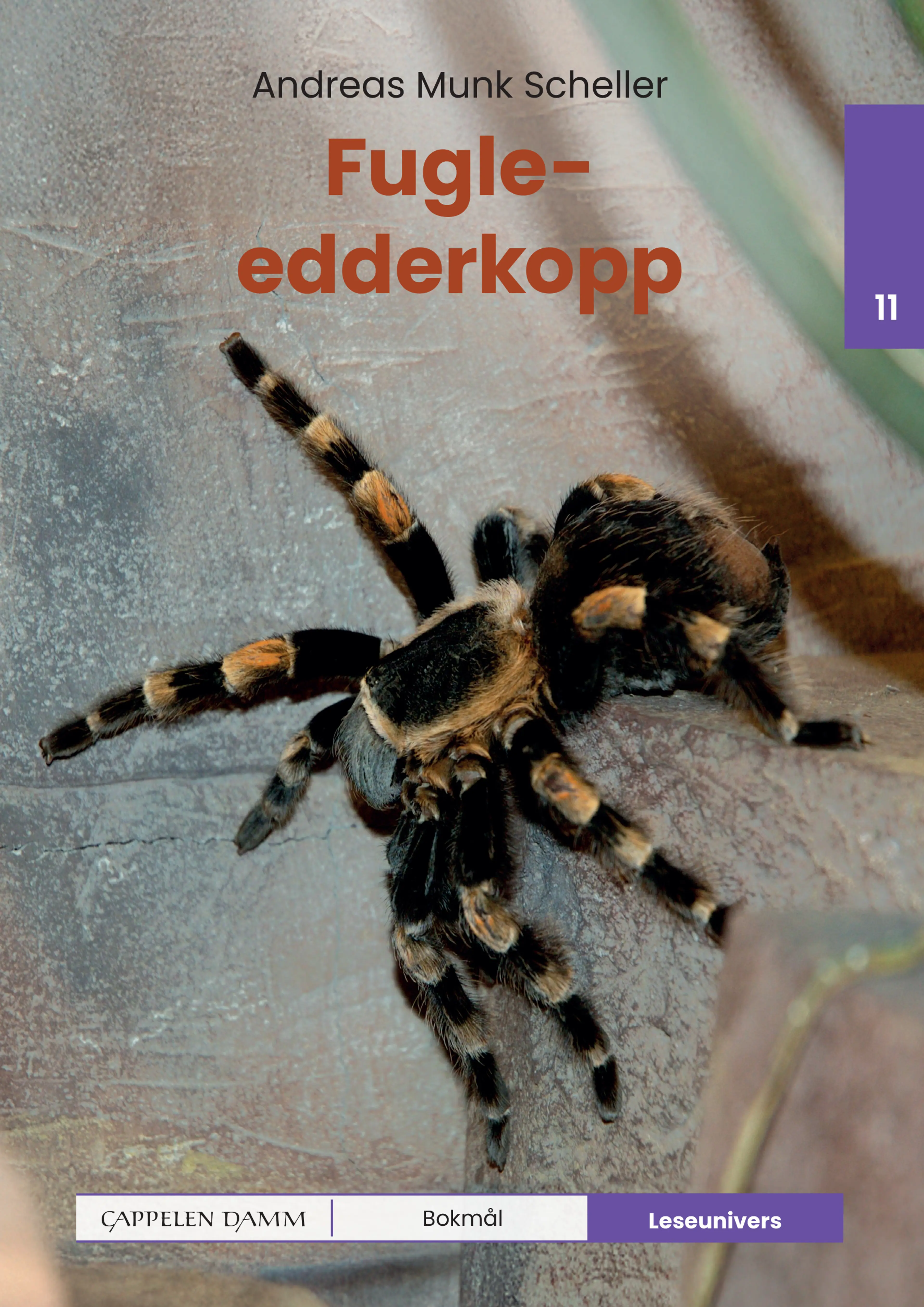 Omslag Leseunivers 11: Fugleedderkopp av Andreas Munk Scheller (Innbundet)