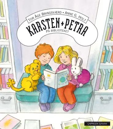 Omslag Karsten og Petra på biblioteket av Tor Åge Bringsværd og Anne G. Holt (Innbundet)