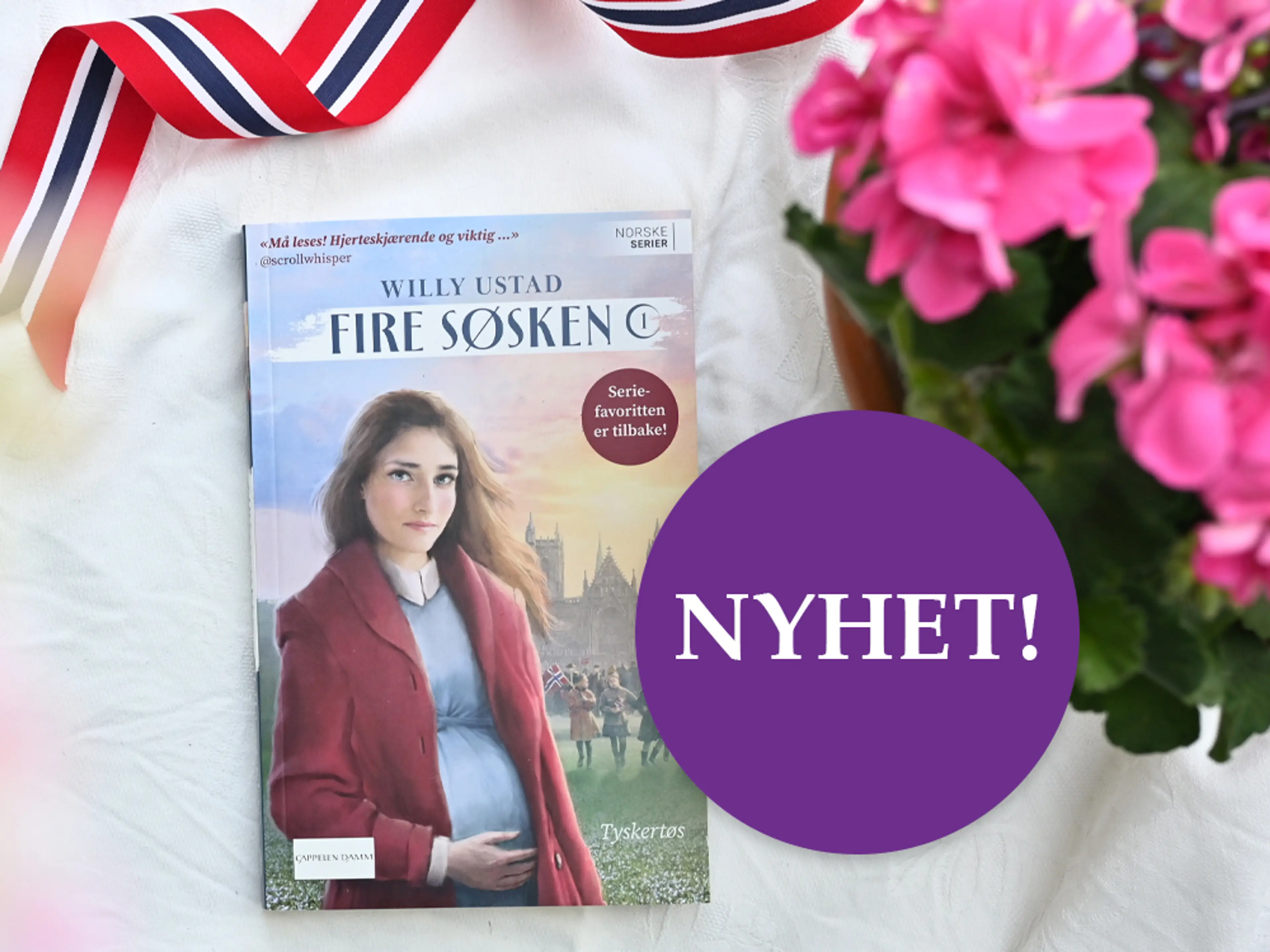 Foto av første bok i serien Fire søsken