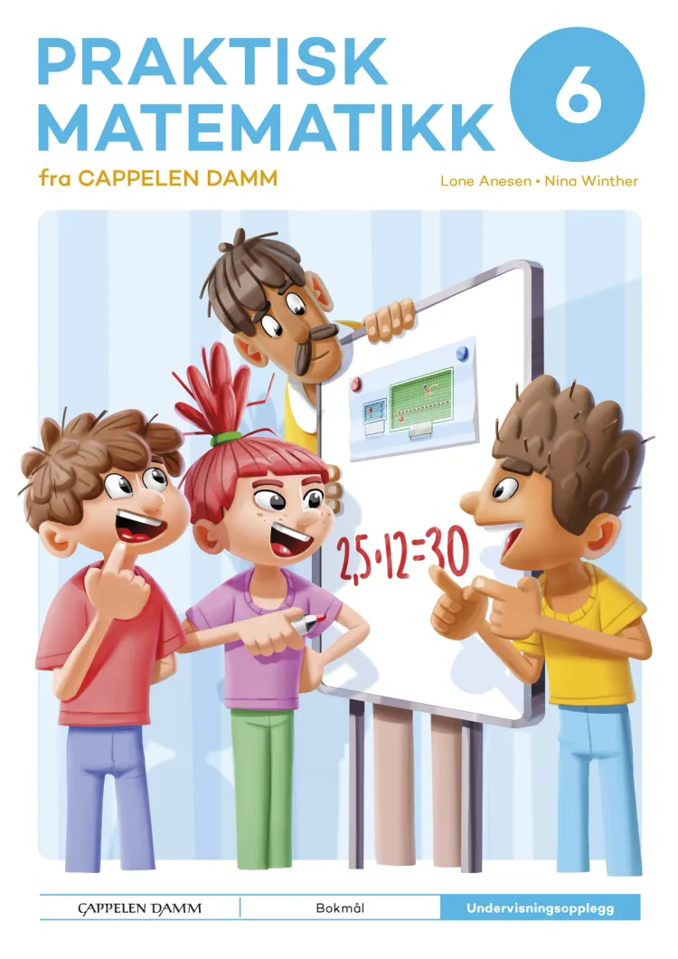 Omslag Praktisk matematikk 6 fra Cappelen Damm Undervisningsopplegg av Lone Anesen og Nina Winther (Ukjent)