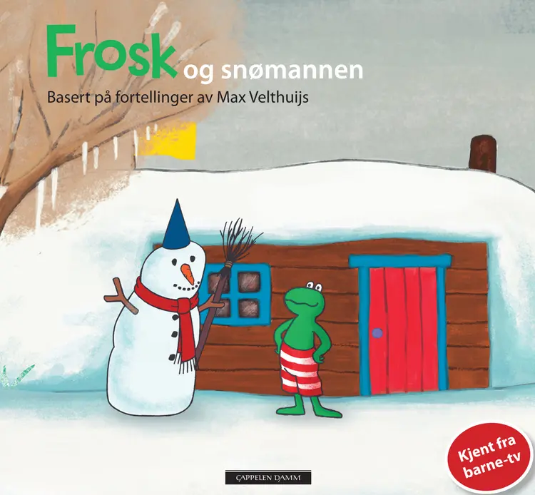 Omslag Frosk og snømannen av Max Velthuijs (Innbundet)