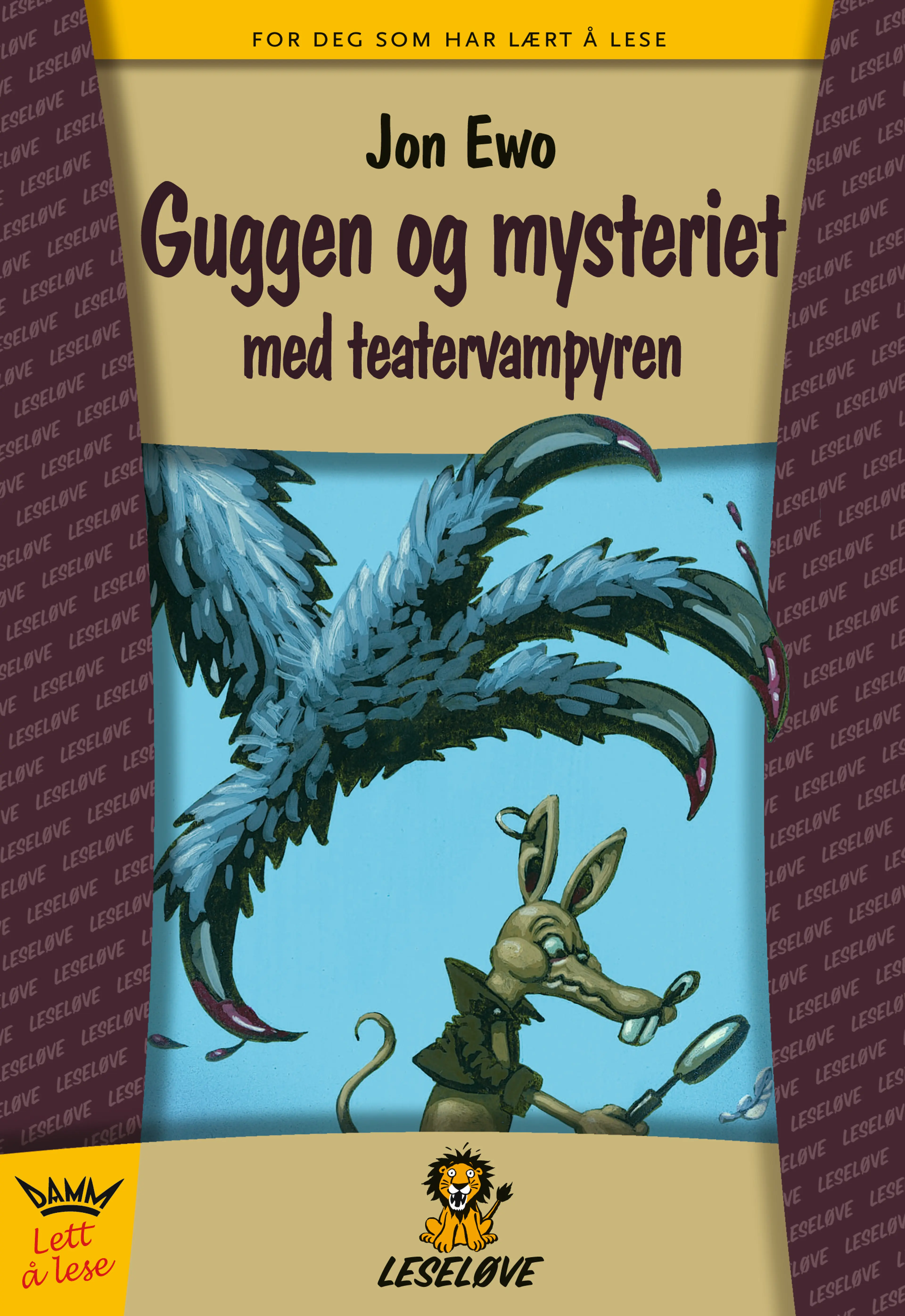Omslag Leseløve - Guggen og mysteriet med teatervampyren av Jon Ewo (Innbundet)