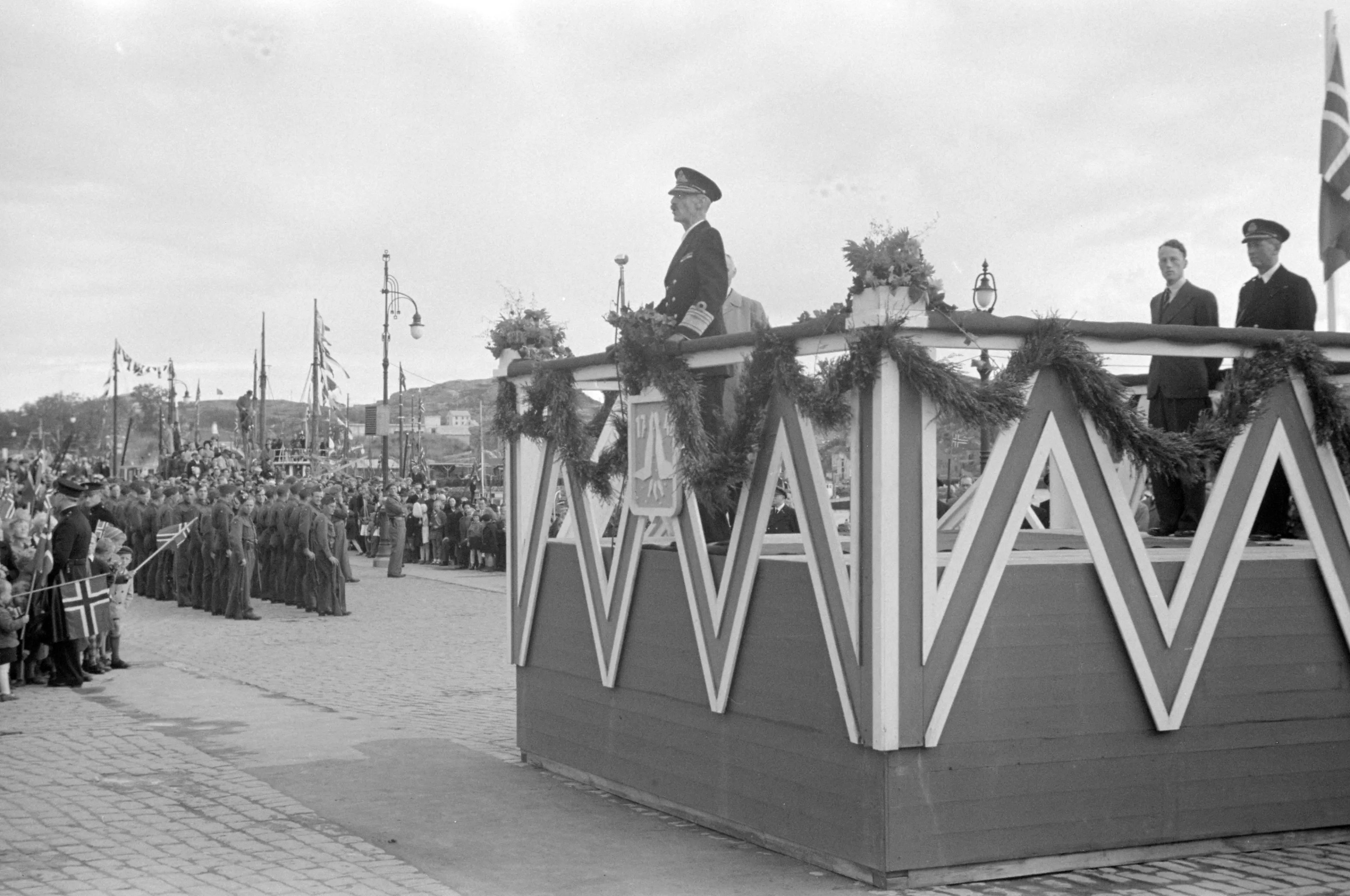 Fra Kong Haakons besøk i Trondheim i 1945