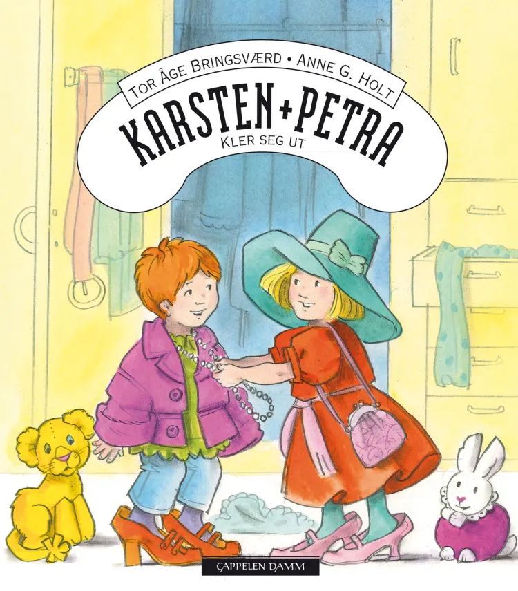 Omslag Karsten og Petra kler seg ut av Tor Åge Bringsværd og Anne G. Holt (Innbundet)
