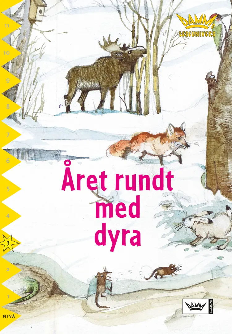 Omslag Damms leseunivers 1: Året rundt med dyra av Birgit Eriksson (Heftet)