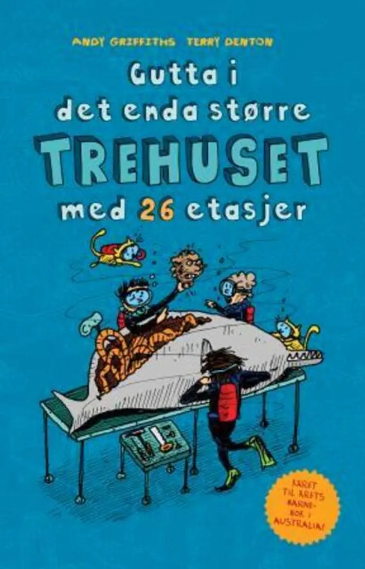 Omslag Gutta i det enda større trehuset med 26 etasjer av Andy Griffiths (Innbundet)