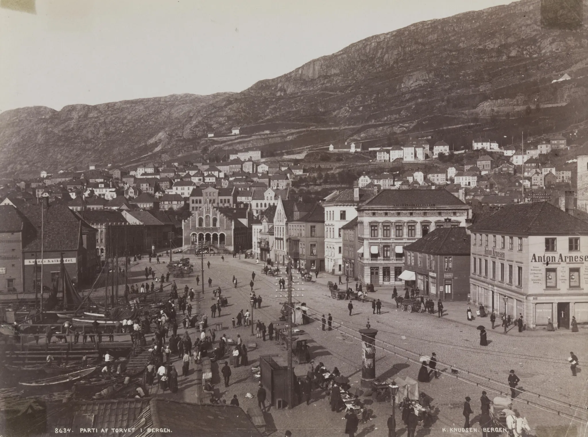 Foto av Bergen ca. år 1900. Foto: Knud Knudsen, nb.no