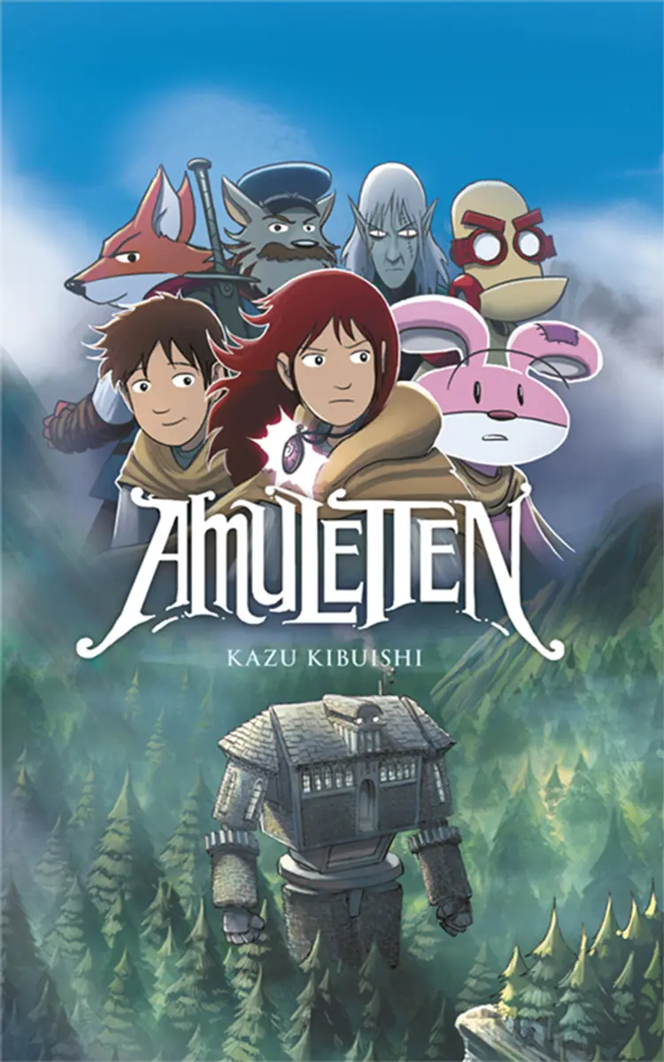 Omslag Amulettenboks, bok 1–3 av Kazu Kibuishi (Ukjent)