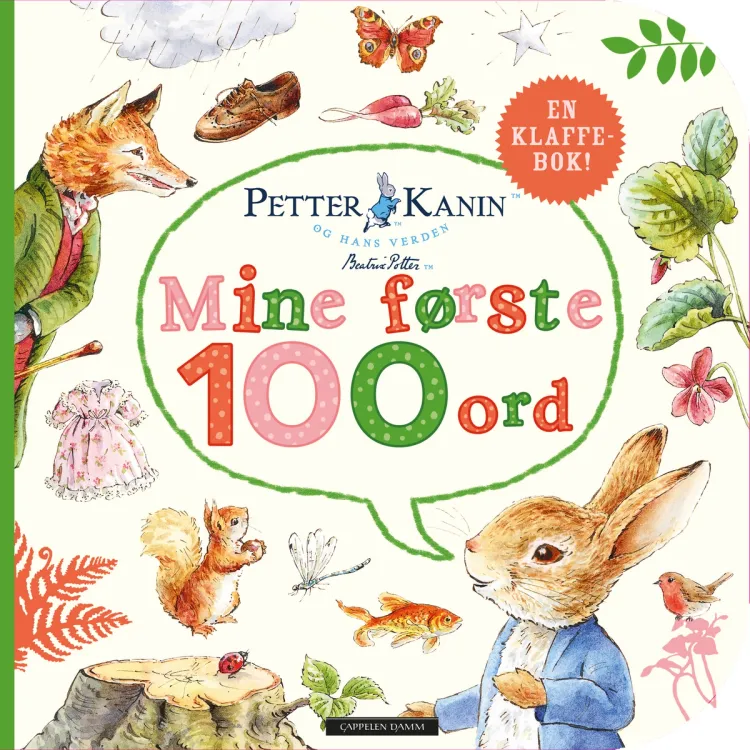 Omslag Petter Kanin: Mine første 100 ord av Beatrix Potter (Innbundet)
