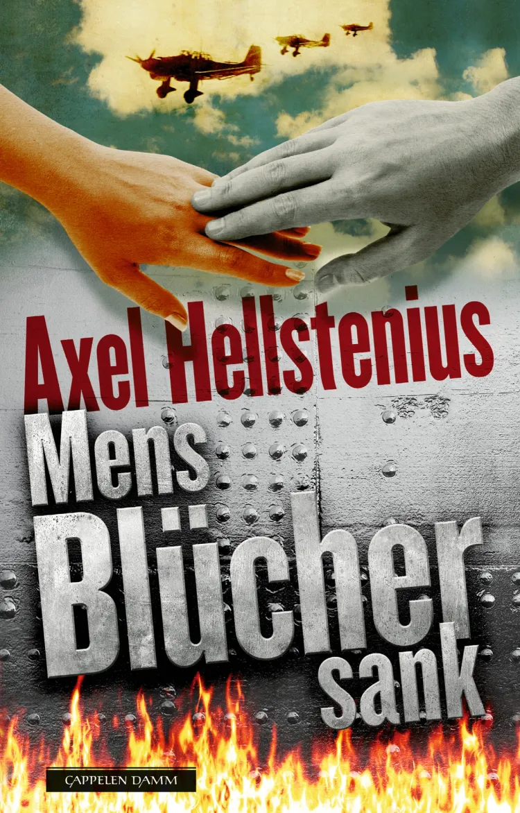 Omslag Mens Blücher sank av Axel Hellstenius (Innbundet)