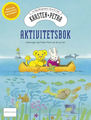 Omslag Karsten og Petra - Løveungen og frøken Kanin på de syv hav av Tor Åge Bringsværd (Heftet)
