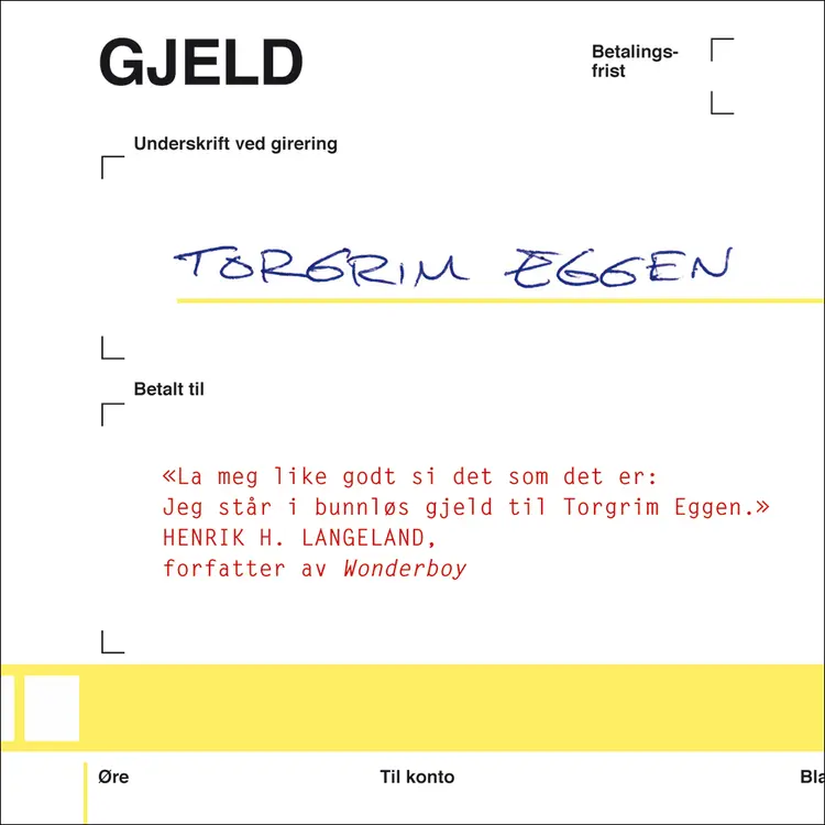 Omslag Gjeld av Torgrim Eggen (Lydbok)