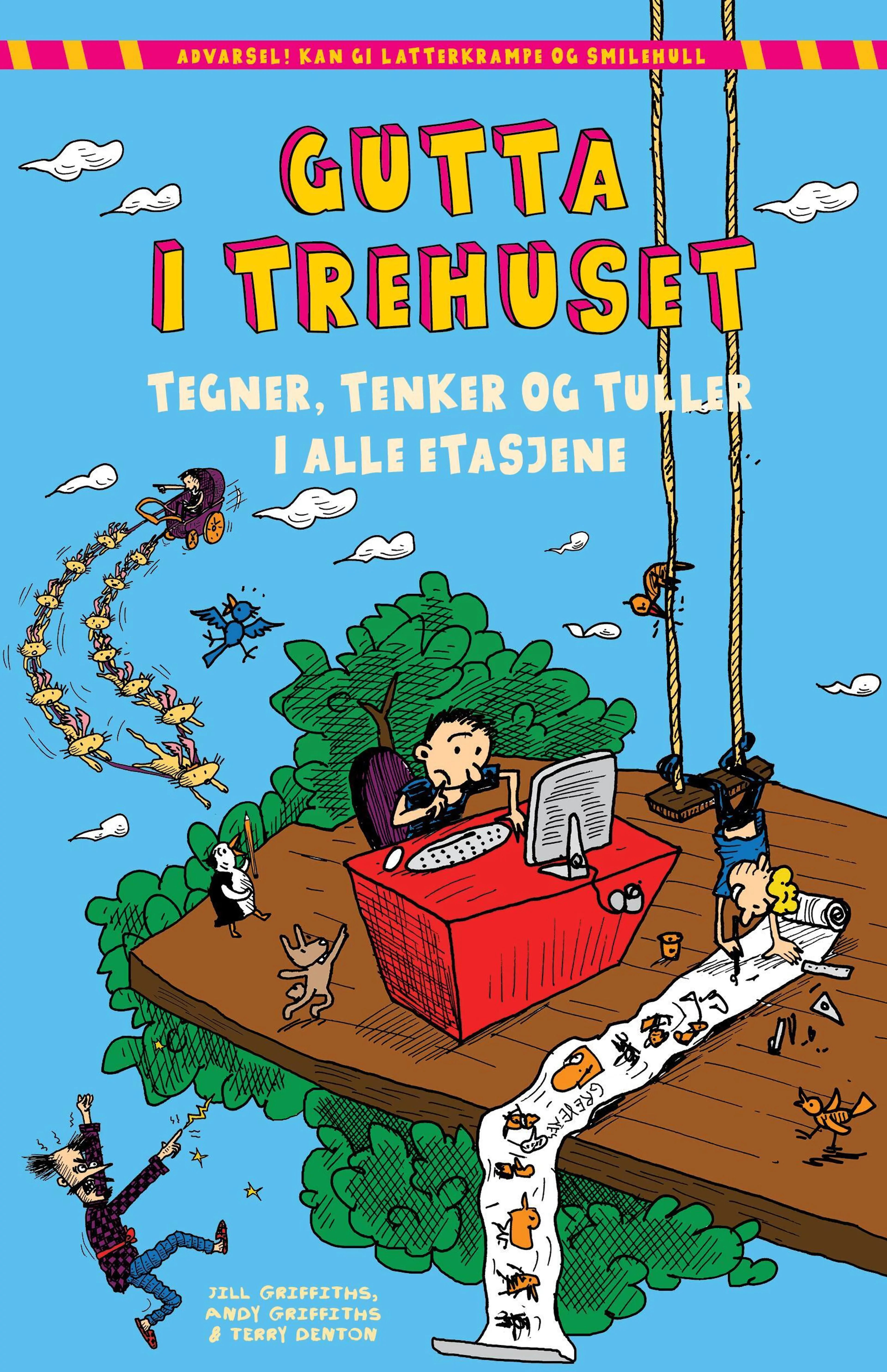 Omslag Gutta i trehuset tegner, tenker og tuller i alle etasjene av Jill Griffiths og Andy Griffiths (Heftet)