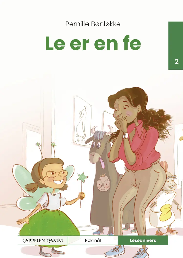 Omslag Leseunivers 2: Le er en fe av Pernille Bønløkke (Innbundet)