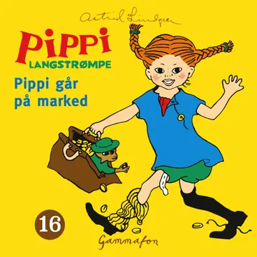 Omslag Pippi går på marked av Astrid Lindgren (Lydbok)