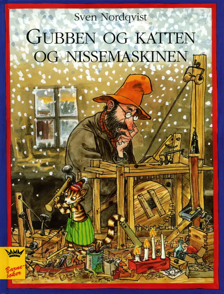 Omslag Gubben og katten og nissemaskinen av Sven Nordqvist (Innbundet)