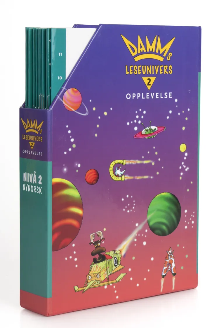 Omslag Damms leseunivers 2 Opplevelse Nivå 2 av Malin Wedsberg (Eske)