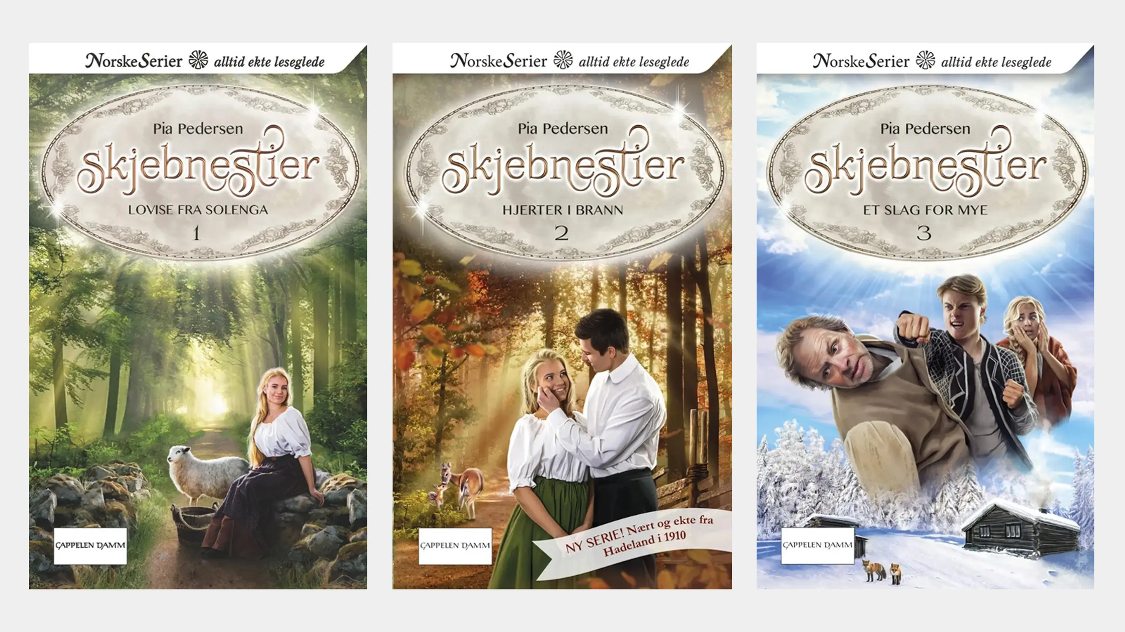De tre første bøkene i serien Skjebnestier