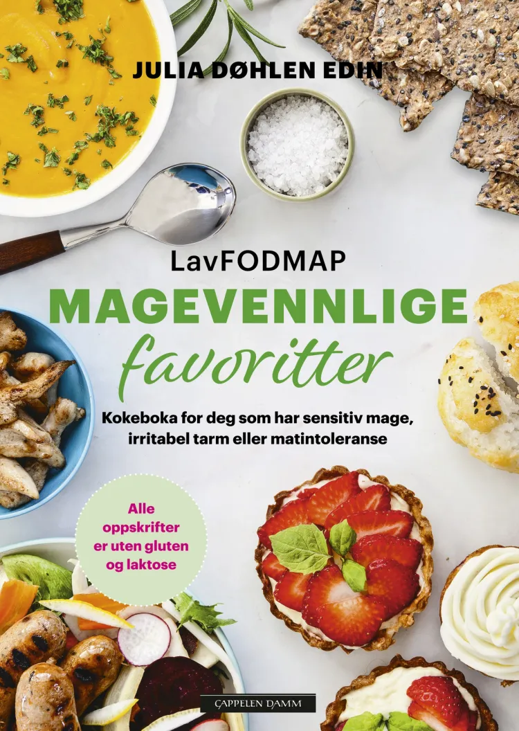 Omslag LavFODMAP - Magevennlige favoritter av Julia Døhlen Edin (Innbundet)