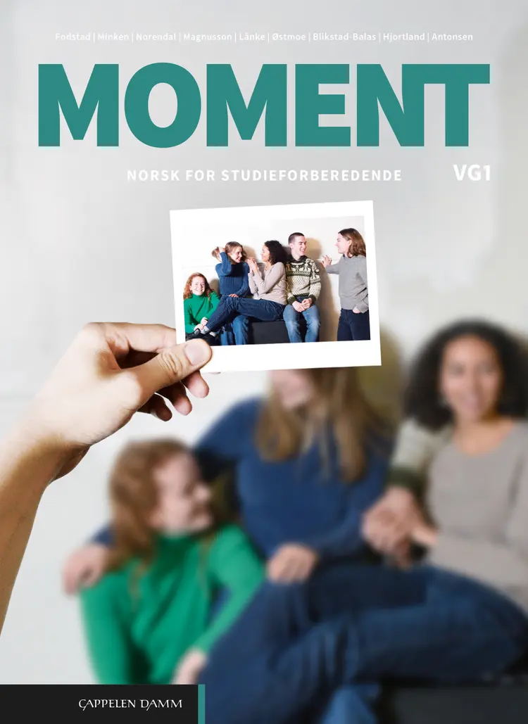 Omslag Moment vg1 (LK20) av Fodstad, Minken, Norendal, Magnusson, Blikstad-Balas, Lånke, Antonsen, Hjortland og Østmoe (Innbundet)