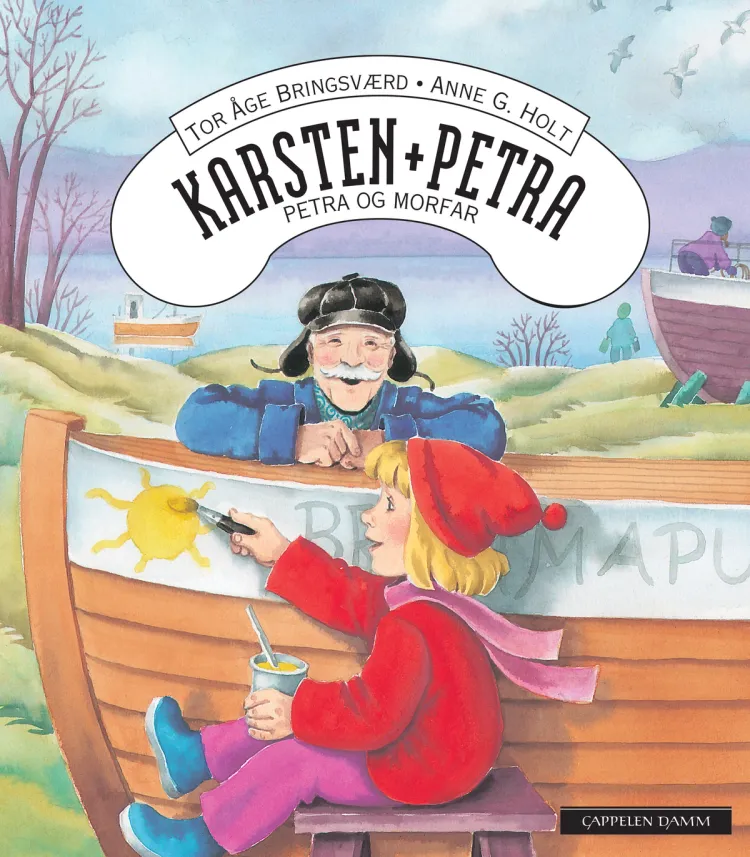 Omslag Karsten og Petra: Petra og morfar av Tor Åge Bringsværd (Innbundet)