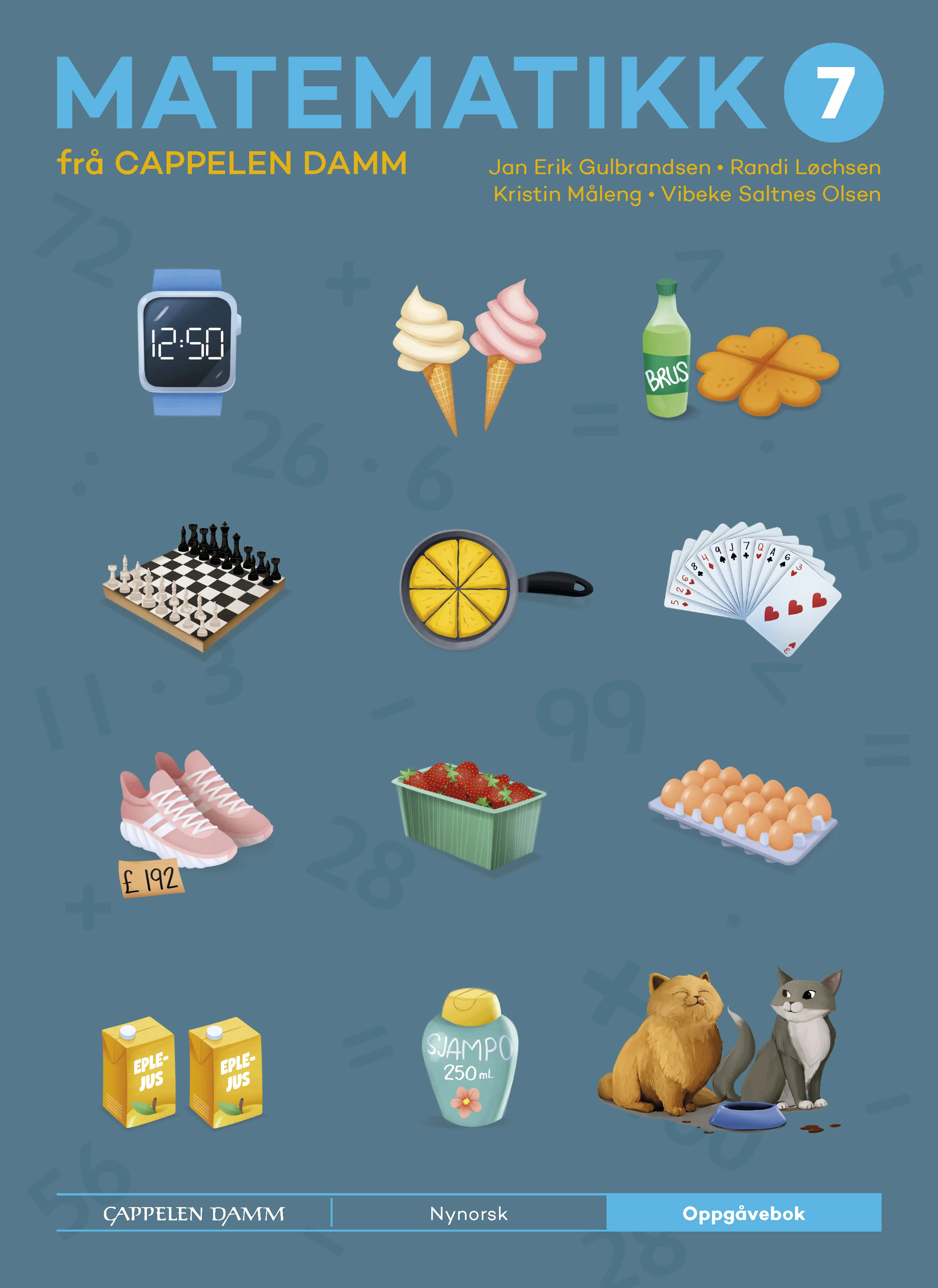 Omslag Matematikk 7 frå Cappelen Damm Oppgåvebok av Jan Erik Gulbrandsen, Randi Løchsen, Kristin Måleng og Vibeke Saltnes Olsen (Heftet)
