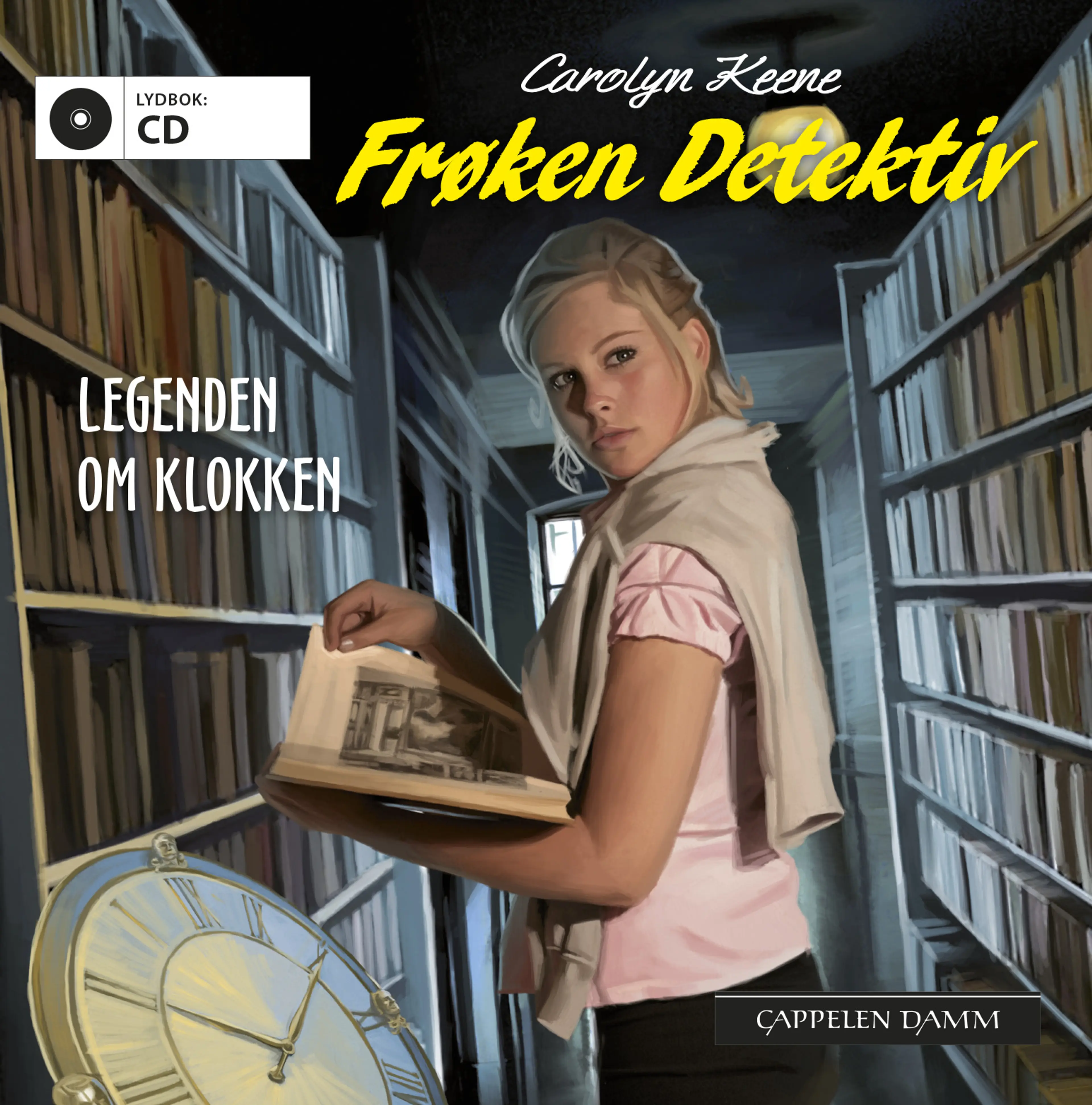 Omslag Frøken Detektiv: Legenden om klokken av Carolyn Keene (CD)