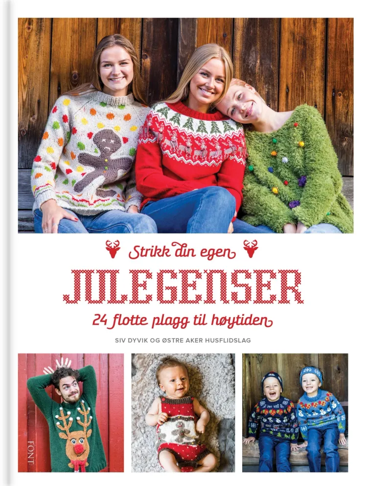 Omslag Strikk din egen julegenser av Siv Dyvik (Innbundet)