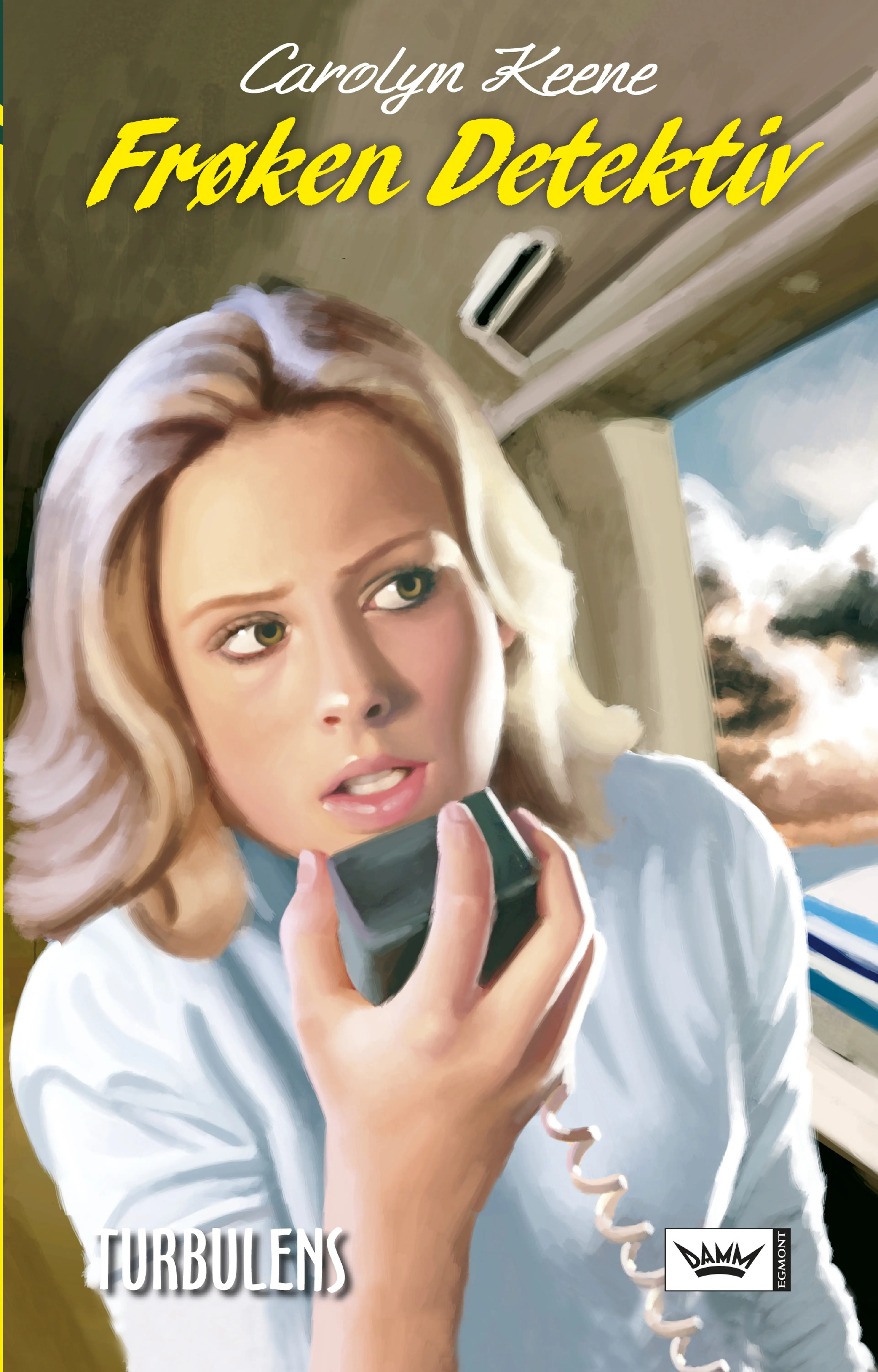Omslag Nye Frøken Detektiv 4: Turbulens av Carolyn Keene (Innbundet)