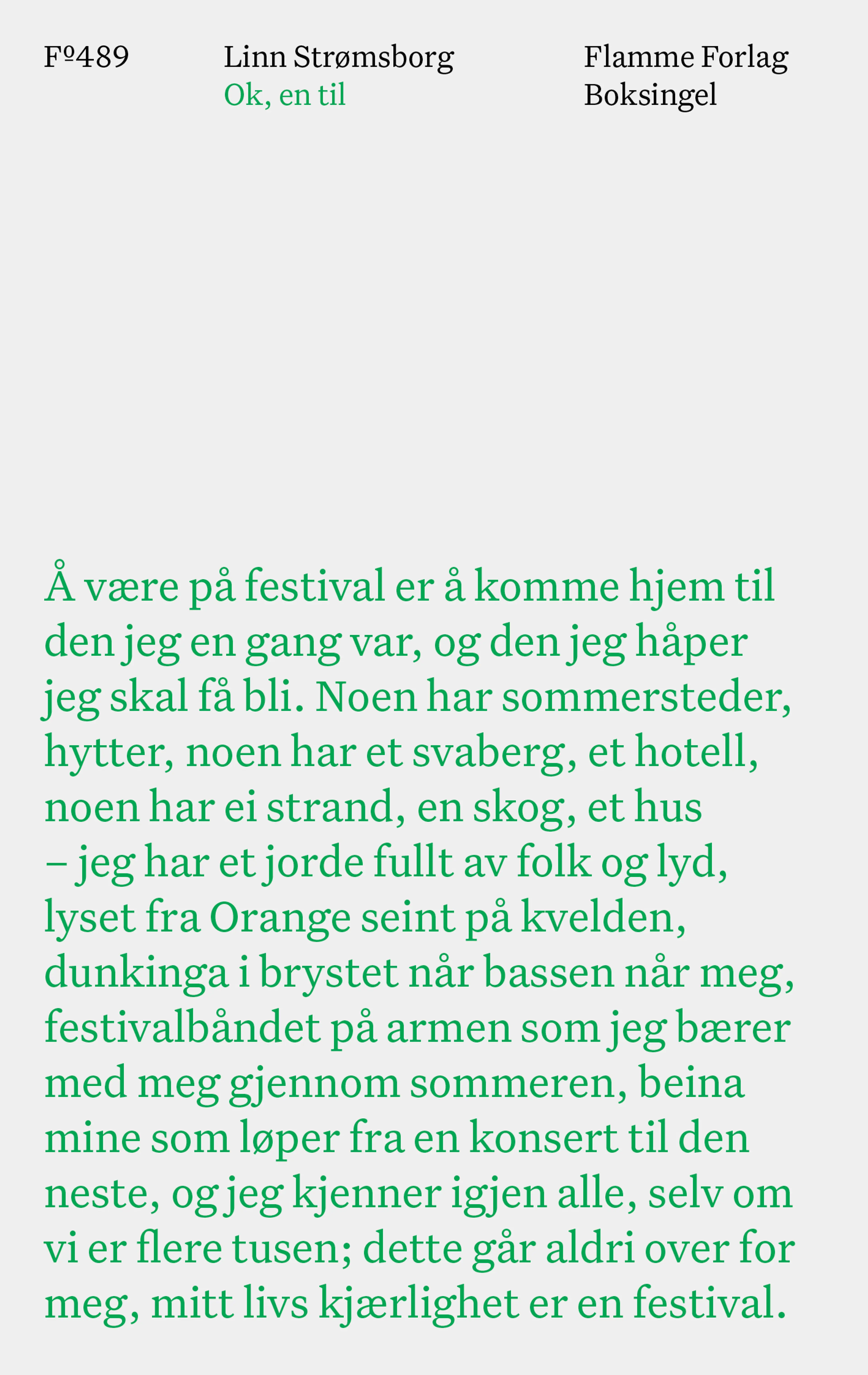 Omslag Ok, en til av Linn Strømsborg (Heftet)