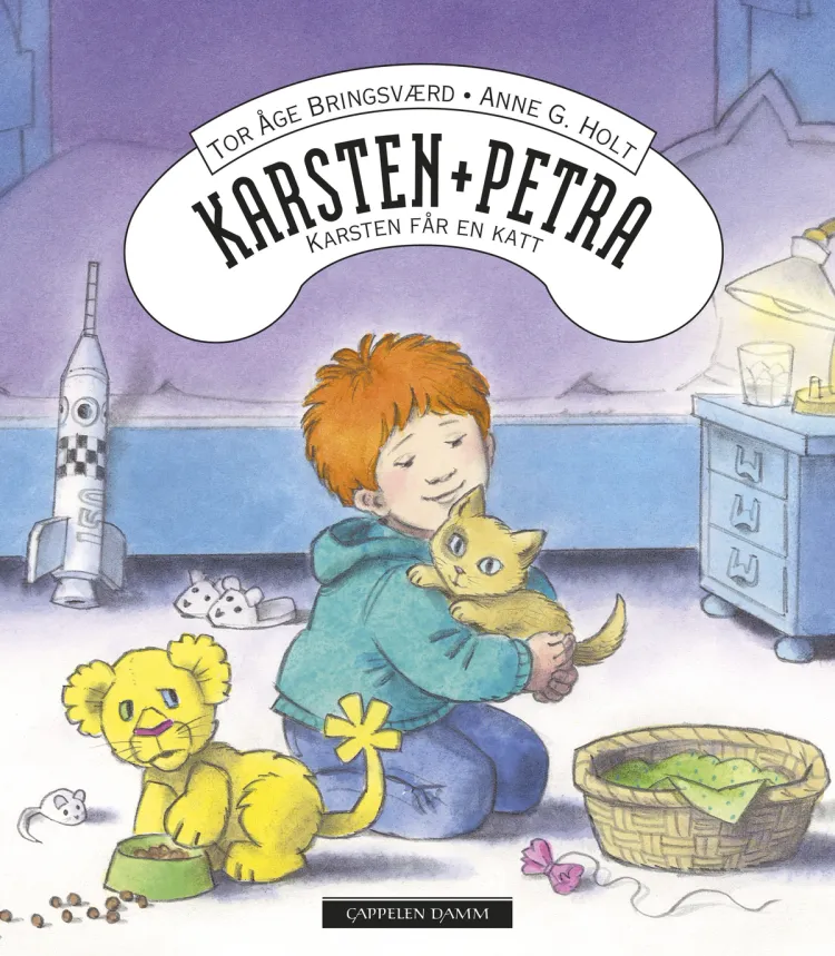 Omslag Karsten og Petra: Karsten får en katt av Tor Åge Bringsværd (Innbundet)