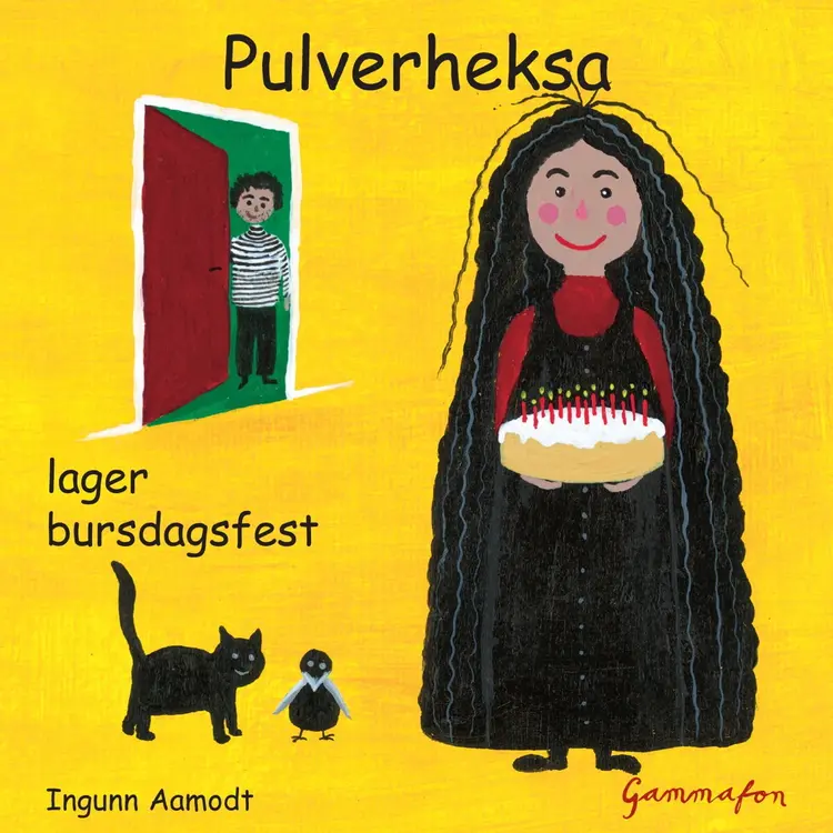Omslag Pulverheksa lager bursdagsfest av Ingunn Aamodt (Lydbok)