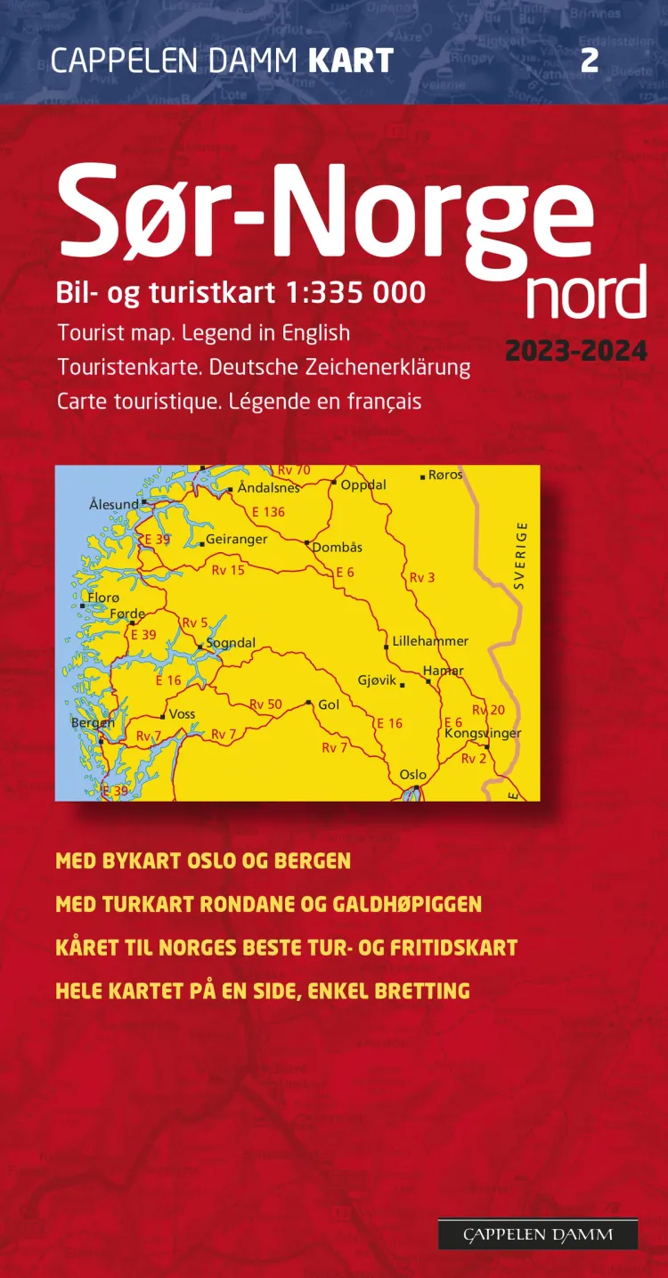 Omslag Sør-Norge Nord 2023 - 2024 brettet (CK 2) (Kart)