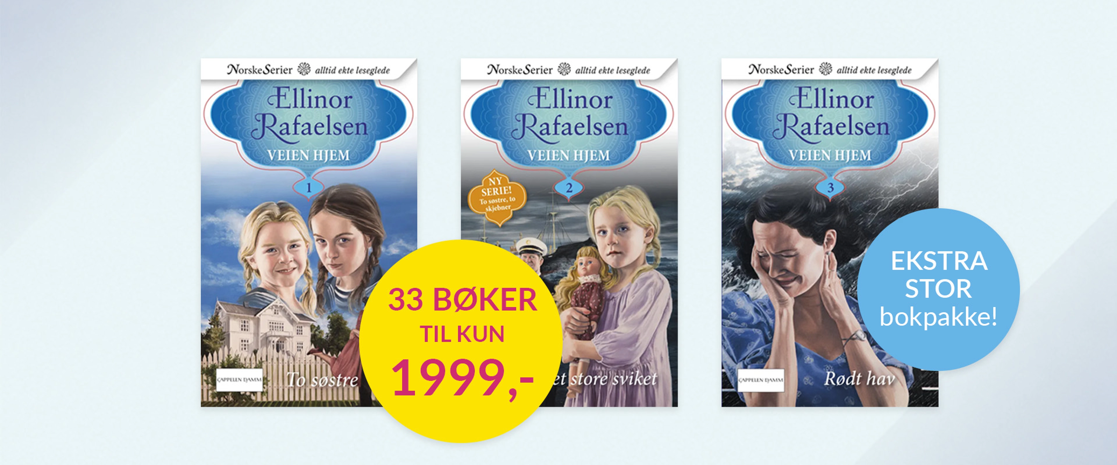 De tre første bøkene i serien Veien hjem