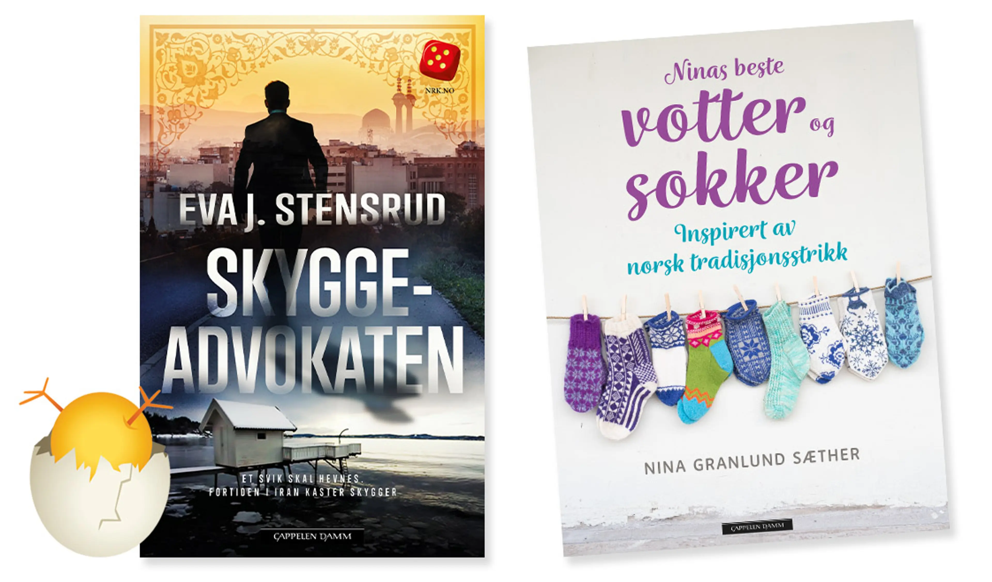 Bøkene Skyggeadvokaten og Ninas beste votter og sokker
