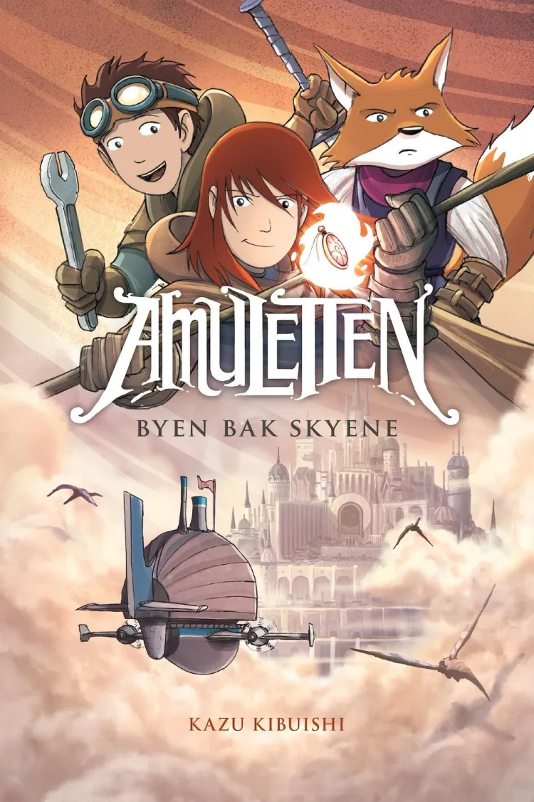 Omslag Amuletten 3: Byen bak skyene av Kazu Kibuishi (Heftet)