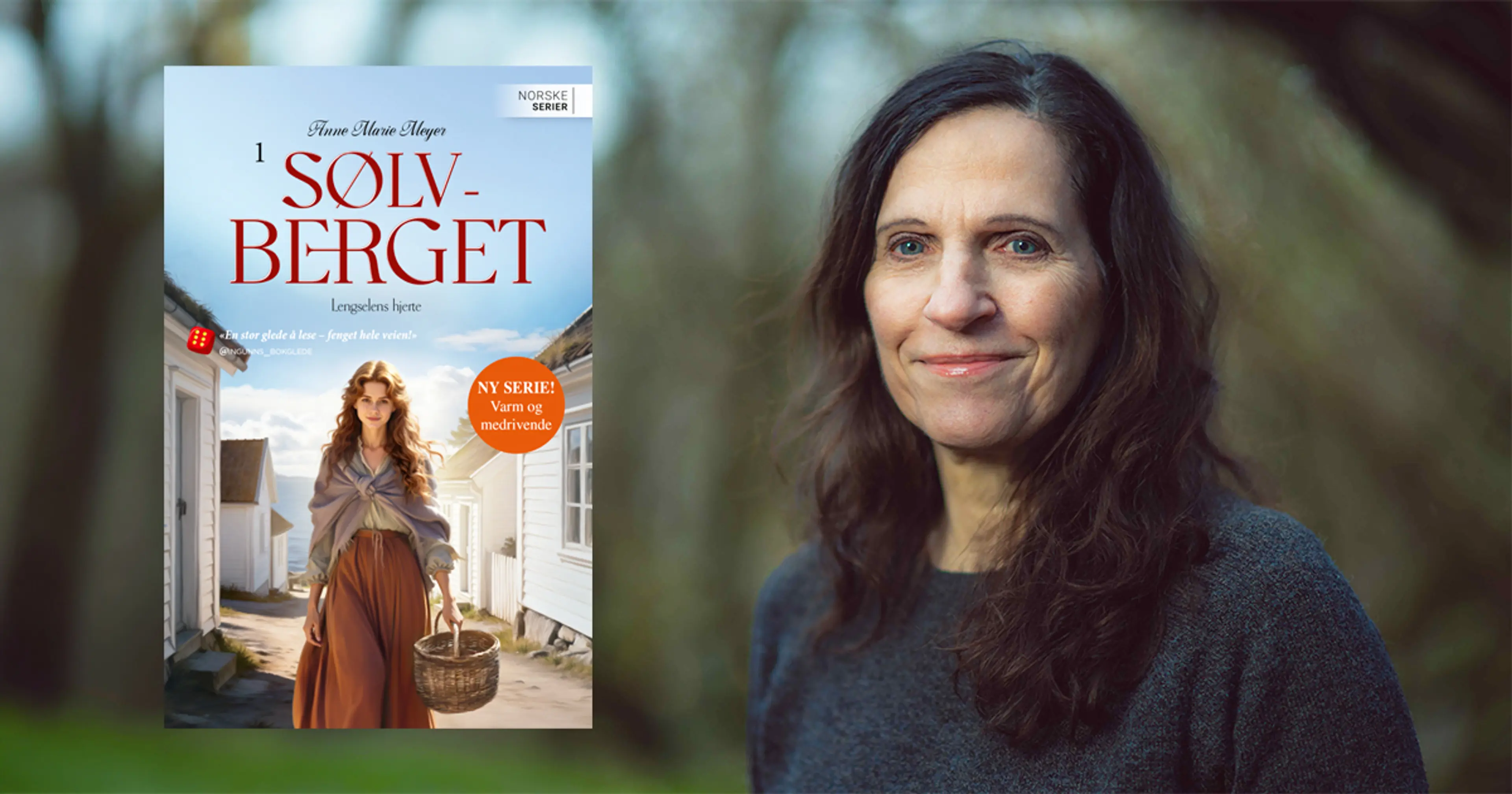 Anne Marie Meyer og første bok i romanserien Sølvberget