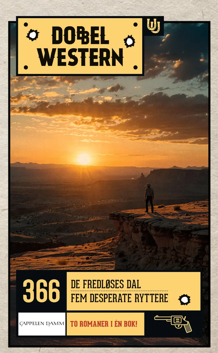 Omslag De fredløses dal/Fem desperate ryttere av Lewis B. Patten (Heftet)