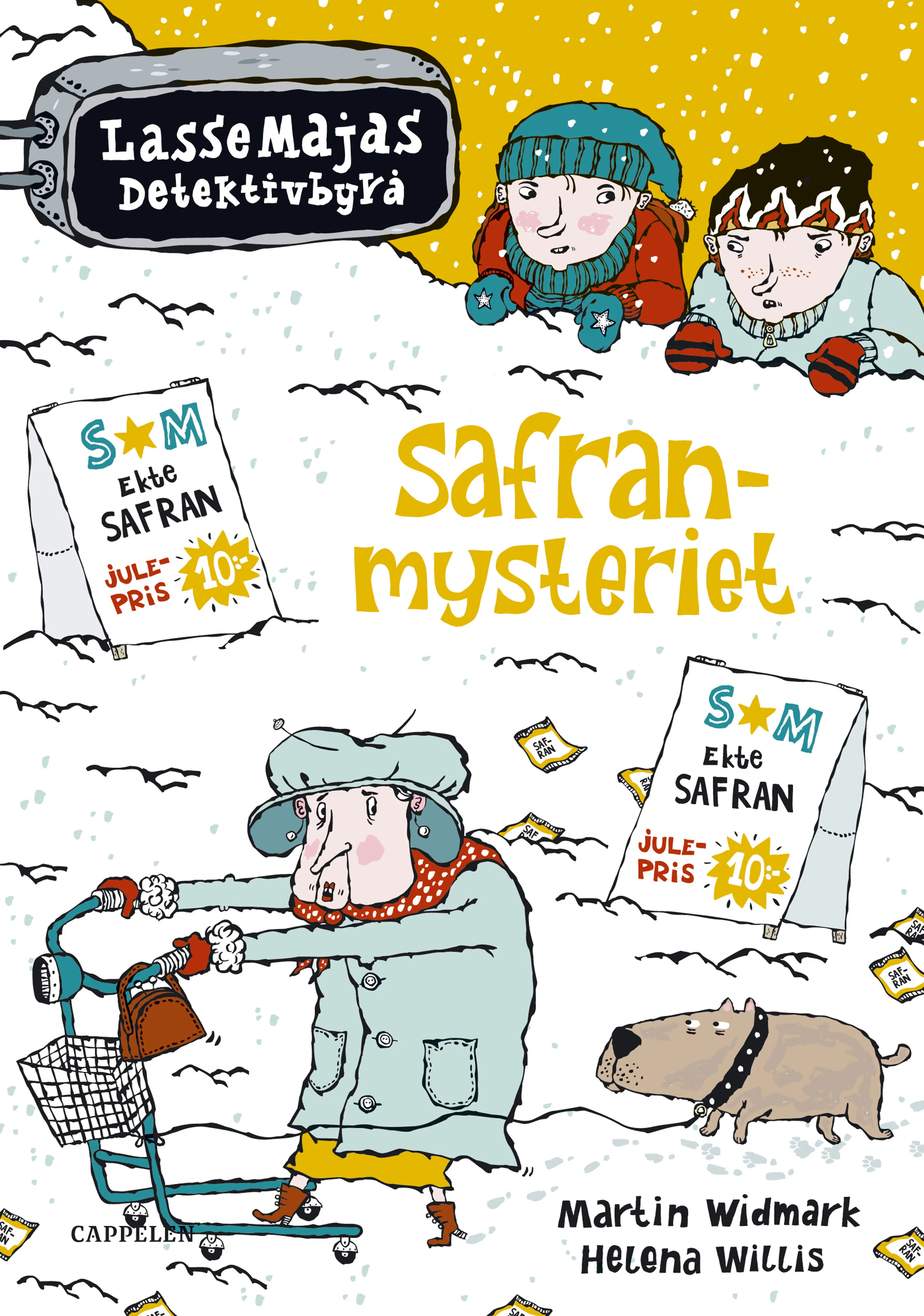 Omslag LasseMaja - Safranmysteriet av Martin Widmark (Innbundet)