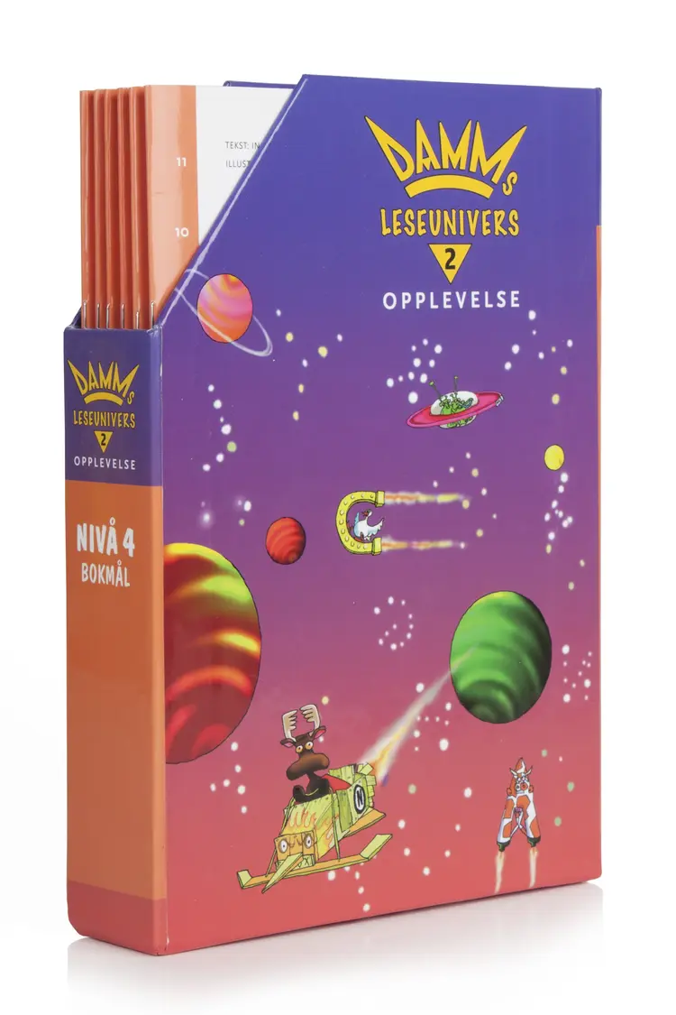 Omslag Damms leseunivers 2 Opplevelse Nivå 4 av Ulla Ginsburg mfl. (Eske)