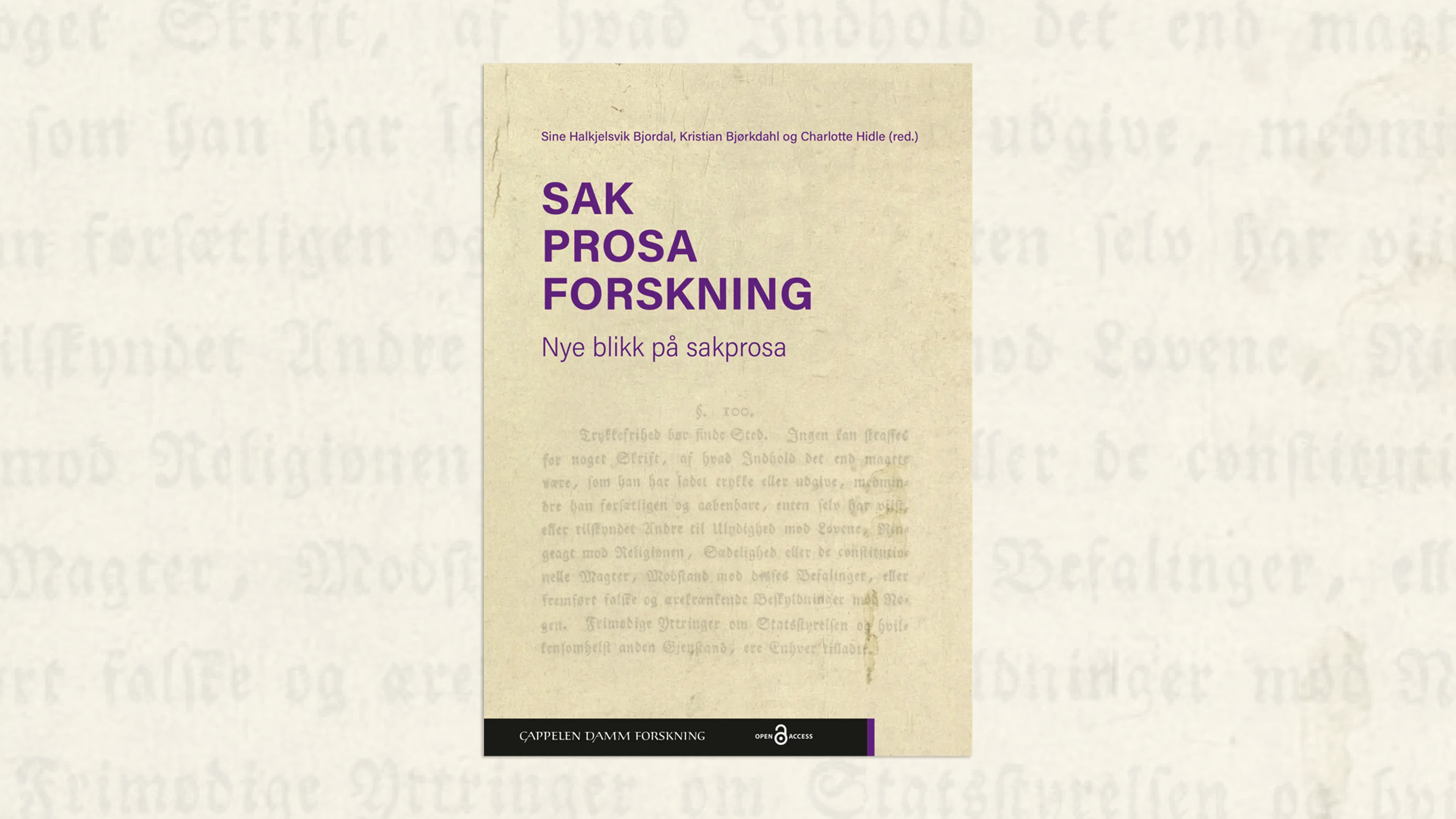 Omslaget på Sak. Prosa. Forskning