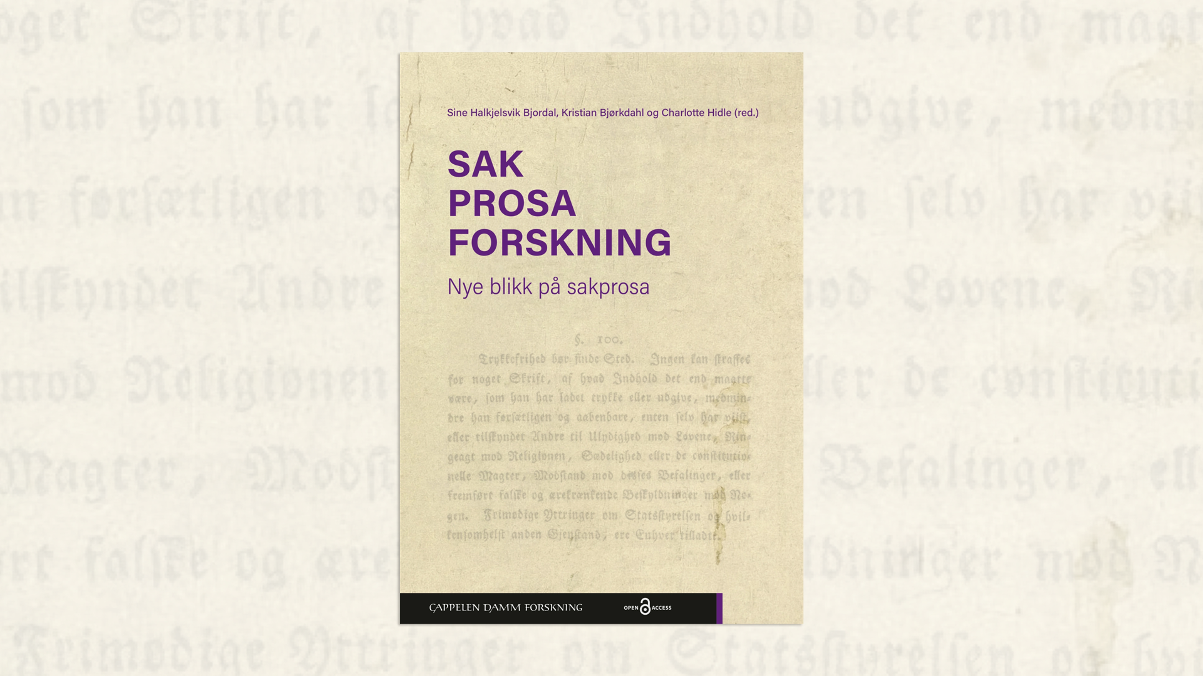 Omslaget på Sak. Prosa. Forskning