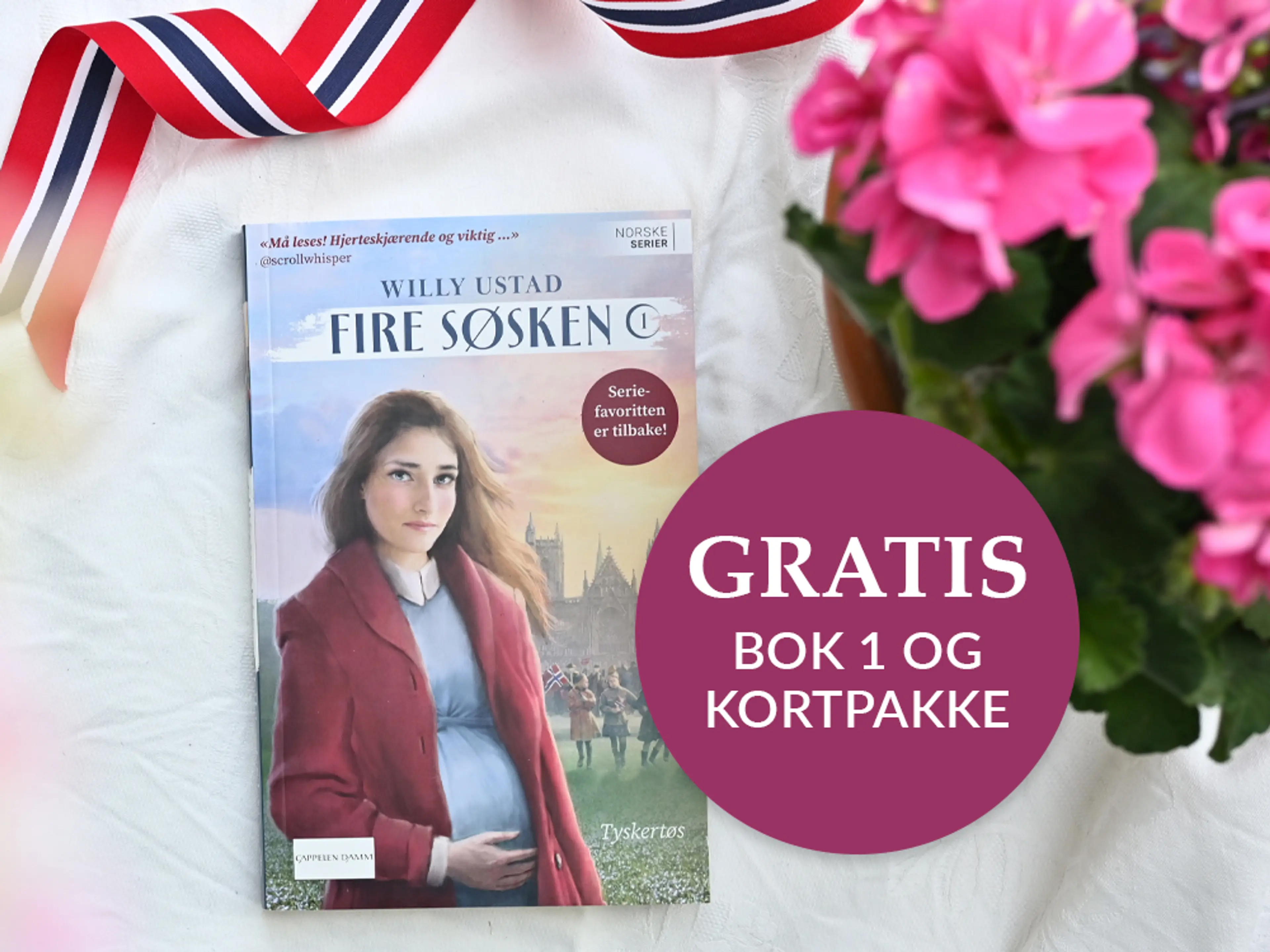 Foto av første bok i serien Fire søsken