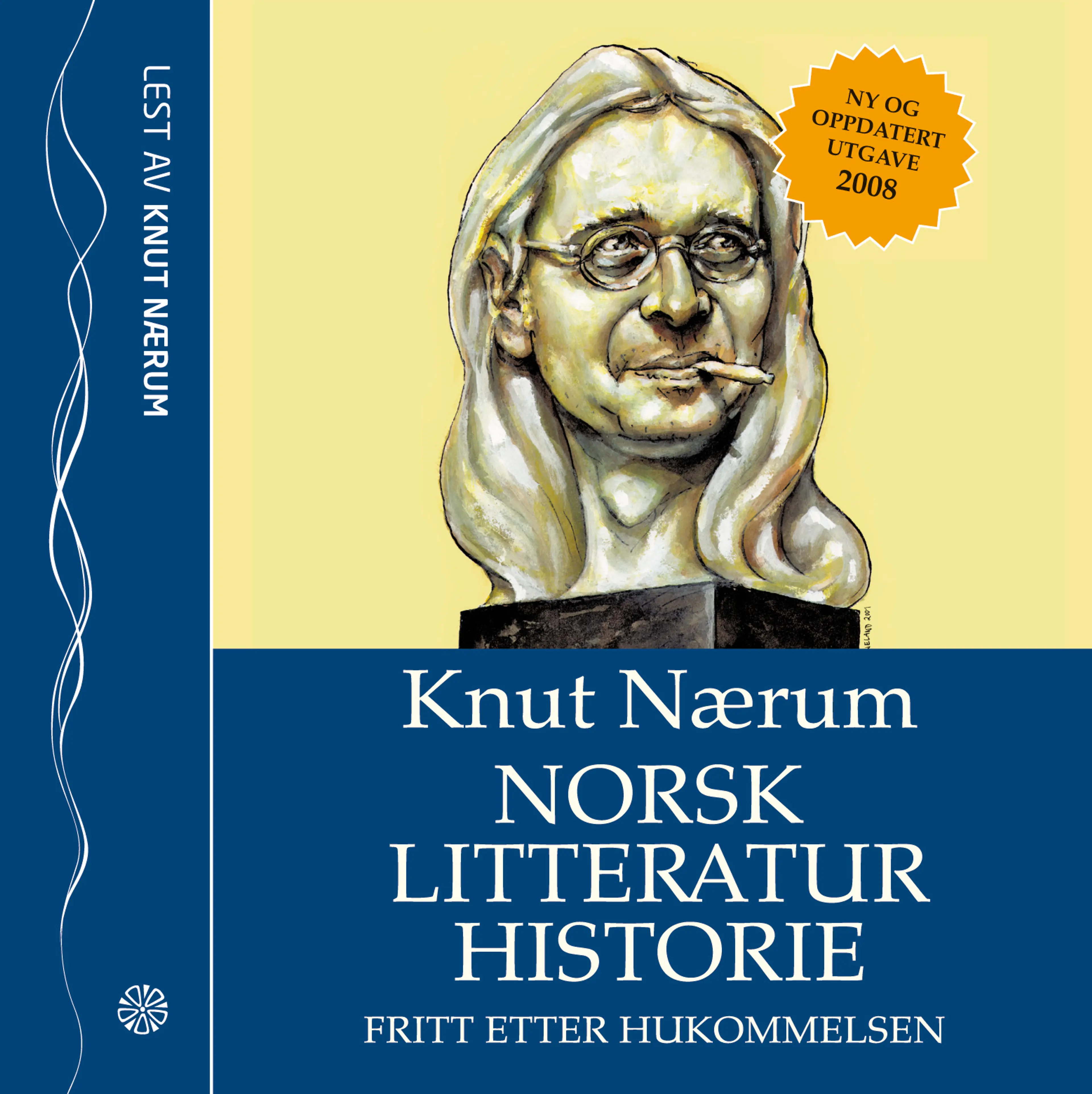 Omslag Norsk litteraturhistorie fritt etter hukommelsen av Knut Nærum (CD)