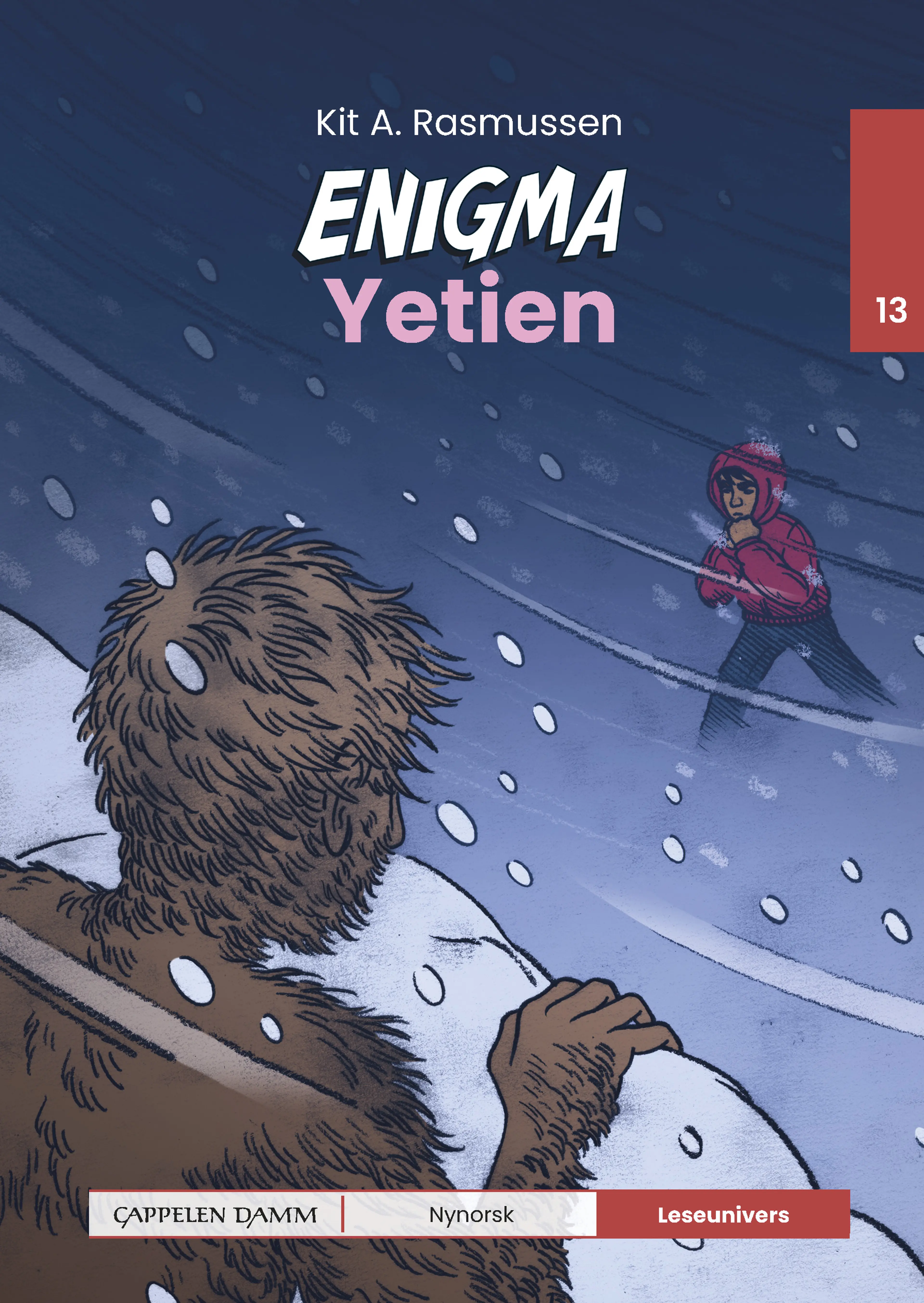 Omslag Leseunivers 13: Enigma: Yetien av Kit A. Rasmussen (Innbundet)