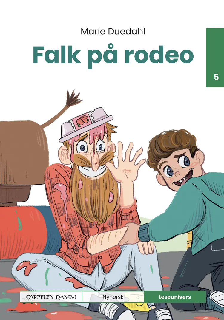 Omslag Leseunivers 5: Falk på rodeo av Marie Duedahl (Innbundet)