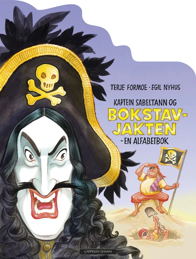 Omslag Kaptein Sabeltann og Bokstavjakten - en alfabetbok (figurformet pappbok) av Terje Formoe (Innbundet)